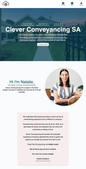 Clever Conveyancing home page preview