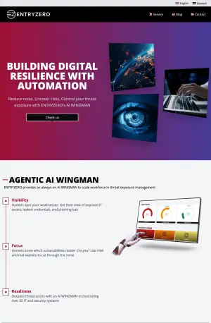 ENTRYZERO AI home page preview