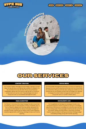 Hype Hub Creative home page preview