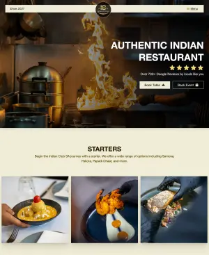 Indian Club SA home page preview