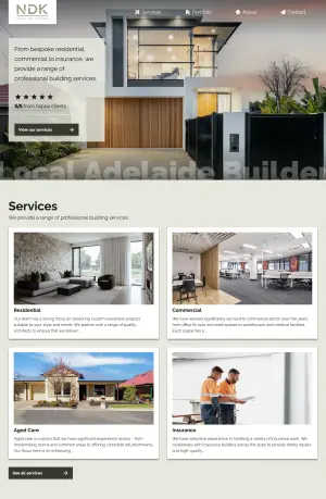 NDK Constructions home page preview