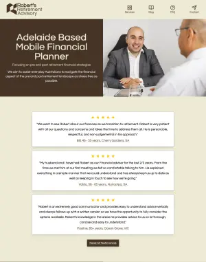 Robert's Retirement Advisory home page preview