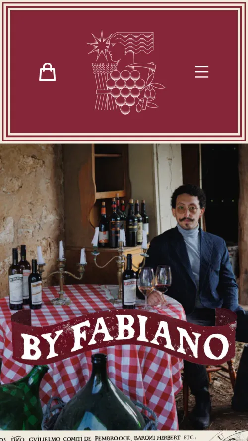 Screenshot of By Fabiano home page on mobile