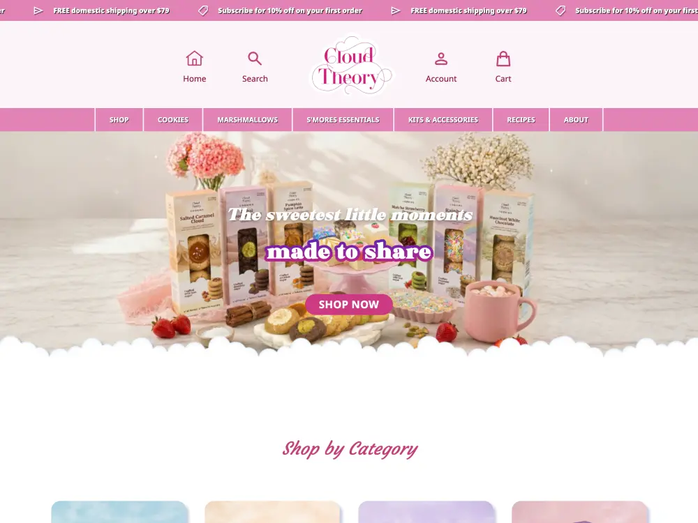 Screenshot of Cloud Theory home page