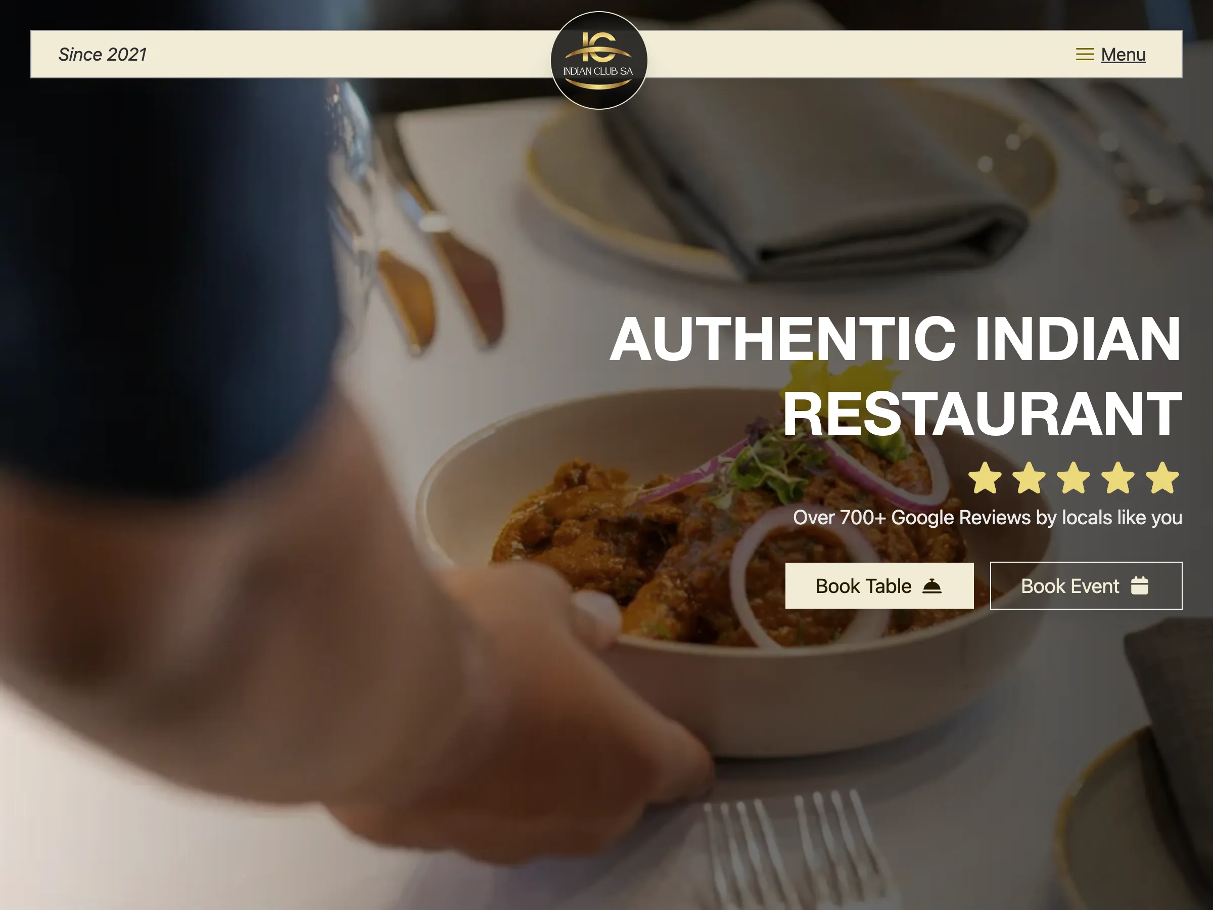 Screenshot of Indian Club SA home page