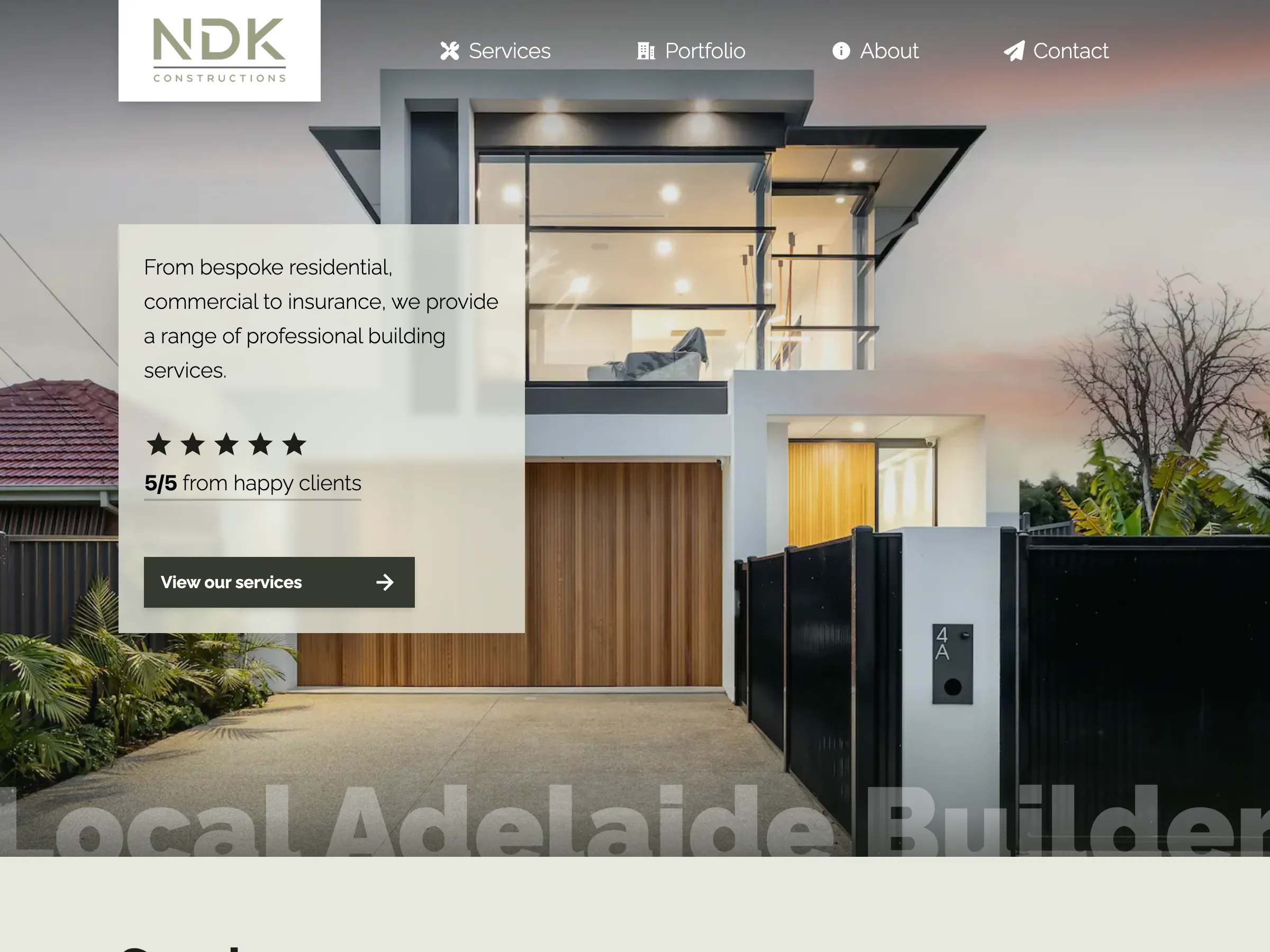 Screenshot of NDK home page