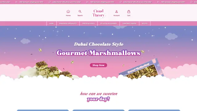 A screenshot of the home page for Cloud Theory that Sanico Software created.